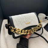 Thick Chain Two Tone Handbag