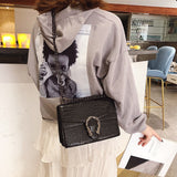 Crocodile Pattern Chain Strap Bag