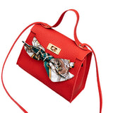 Leather Mini Handbag with Scarf